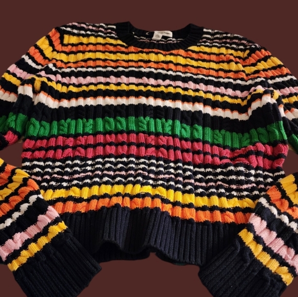 Cotton By Autumn Cashmere Striped Long Sleeve Sweater - Picture 6 of 6